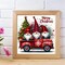 Merry Christmas Diamond Painting Kit for Adults – Red Car Gnomes 5D Full Round Drill Diamond Art, DIY Crystal Rhinestone Gem Craft for Beginners, Home Wall Decor & Gifts 12x12 Inch